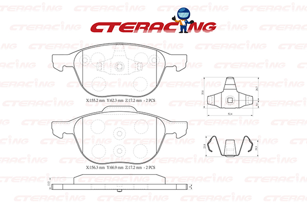 Brake Pad/VOLVO/C30 (533)/C70 II Convertible (542)/S40 II (544)/V40 Cross Country (526)/V40 Hatchback (525)/V40 Hatchback Van (525)/V50 (545)
