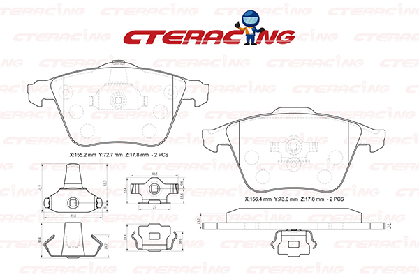Brake Pad/VOLVO/C30 (533)/C70 II Convertible (542)/S40 II (544)/V40 Cross Country (526)/V40 Hatchback (525)/V40 Hatchback Van (525)/V50 (545)