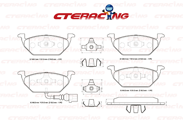 Brake Pad/AUDI/A2 (8Z0)/A3 (8P1)/A3 Convertible (8P7)/A3 Sportback (8PA)