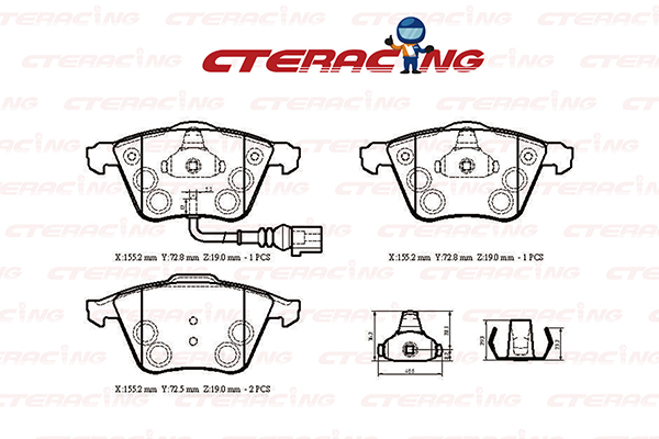 Brake Pad/AUDI/A3 Sportback (8PA)/TT (8J3)/TT Roadster (8J9)