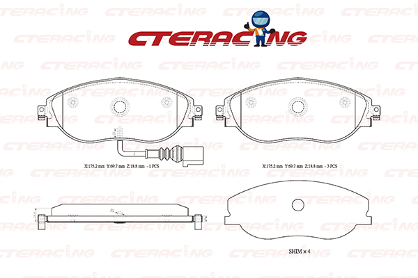 Brake Pad/AUDI/A3 (8V1, 8VK)/A3 Convertible (8V7, 8VE)/A3 Limousine (8VS, 8VM)/A3 Sportback (8VA, 8VF)/Q3 (F3B)/Q3 Sportback (F3N)