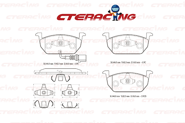 Brake Pad/AUDI/A3 Convertible (8V7, 8VE)/A3 Limousine (8VS, 8VM)/A3 Sportback (8VA, 8VF)