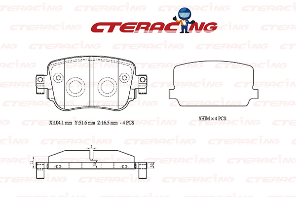 Brake Pad/AUDI/A1 (8X1, 8XK)/A1 City Carver (GBH)/A1 Sportback (8XA, 8XF)/A1 Sportback (GBA)/Q3 (8UB, 8UG)