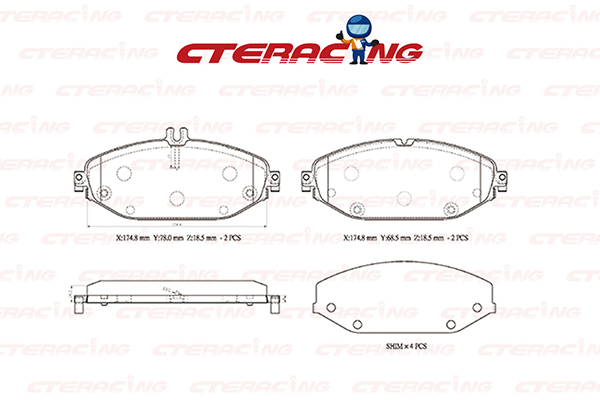 Brake Pad/MERCEDES-BENZ/C-CLASS (W205)/C-CLASS Convertible (A205)/C-CLASS Coupe (C205)/C-CLASS T-Model (S205)/CLS (C257)/E-CLASS (W213)/E-CLASS Convertible (A238)/E-CLASS Coupe (C238)/E-CLASS T-Model (S213)
