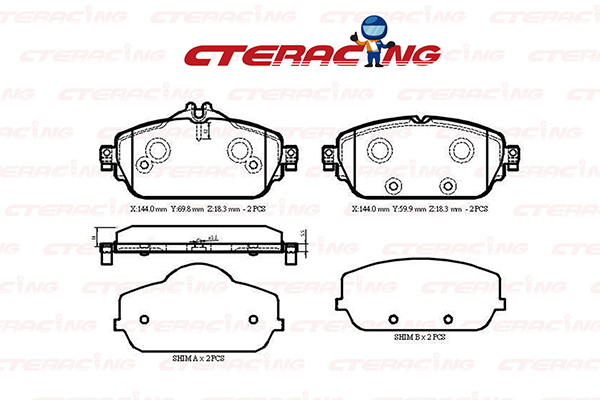 Brake Pad/MERCEDES-BENZ/A-CLASS (W176)/B-CLASS Sports Tourer (W246, W242)/C-CLASS (W205)/C-CLASS Convertible (A205)/C-CLASS Coupe (C205)/C-CLASS T-Model (S205)/CLA Coupe (C117)/CLA Shooting Brake (X117)/E-CLASS (W213)/E-CLASS Convertible (A238)/E-CLASS T-