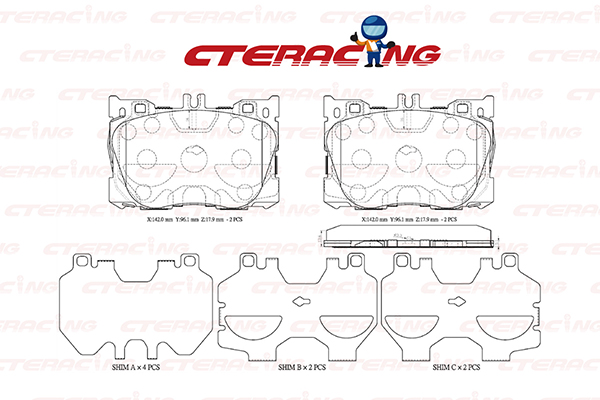 Brake Pad/MERCEDES-BENZ/C-CLASS (W205)/C-CLASS Coupe (C205)/CLS (C257)/E-CLASS (W213)/E-CLASS Convertible (A238)/E-CLASS Coupe (C238)/E-CLASS T-Model (S213)/GLC (X253)/GLC Coupe (C253)