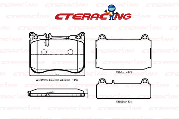Brake Pad/MERCEDES-BENZ/CLS (C257)/E-CLASS (W213)/E-CLASS Convertible (A238)/E-CLASS Coupe (C238)/S-CLASS (W222, V222, X222)/S-CLASS Convertible (A217)/S-CLASS Coupe (C217)/SL (R231)