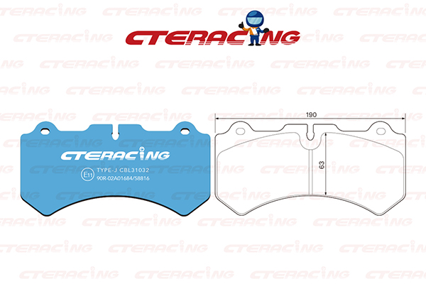 Brake Pad/CHEVROLET/CTE RACING/DODGE/JEEP/NISSAN/CAMARO/CAMARO Convertible/CBK02002 (F16L/380-19